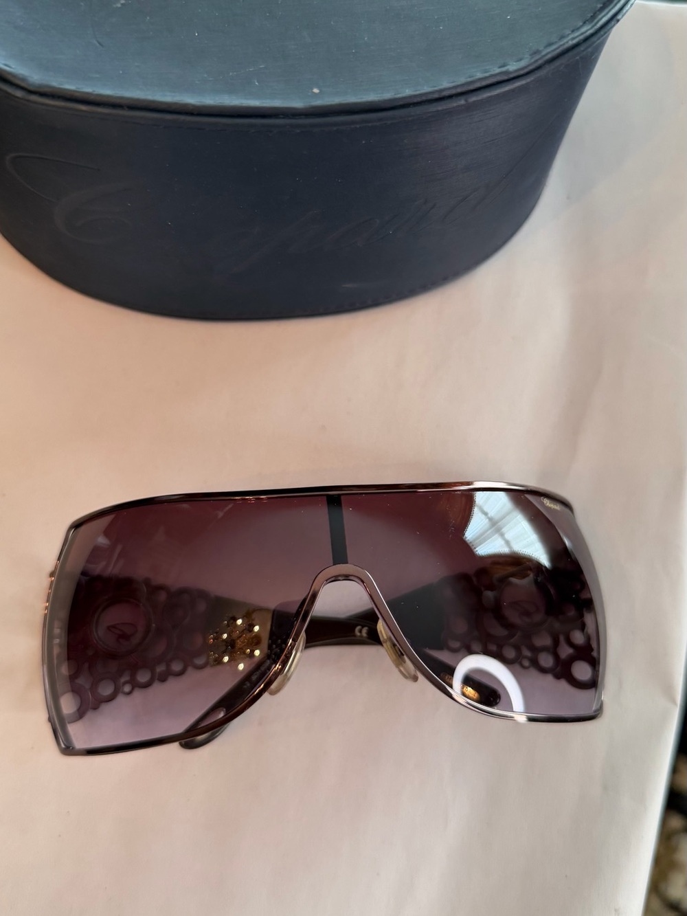 Chopard Women's Oversized Shield Sunglasses - Brown Gradient Lenses